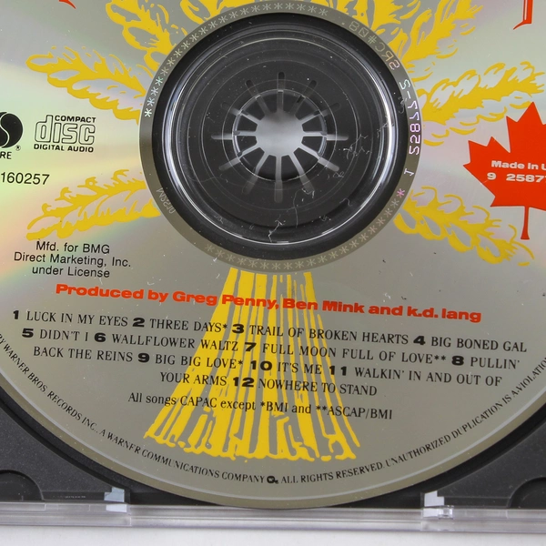 k.d. Lang Absolute Torch and Twang CD 1989 - Cracked Case, As-Is