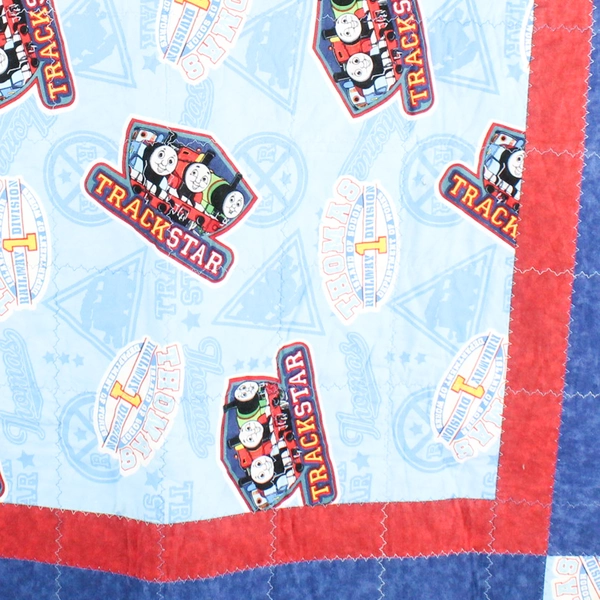Handmade Thomas The Tank Engine Blanket Quilt 35"x35" Vintage Kids Comforter
