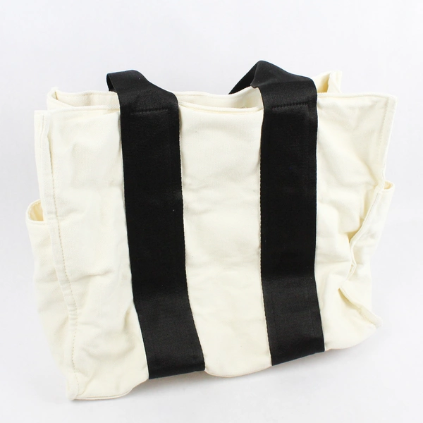 A New Day White Shoulder Bag Black Straps Women's Handbag Elegant Design