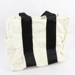 A New Day White Shoulder Bag Black Straps Women's Handbag Elegant Design