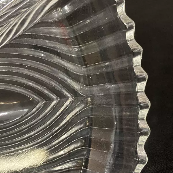 Vintage Indiana Glass 259 Clear 3-Part Relish Dish Ribbed Fan Pattern 7.25 Inch