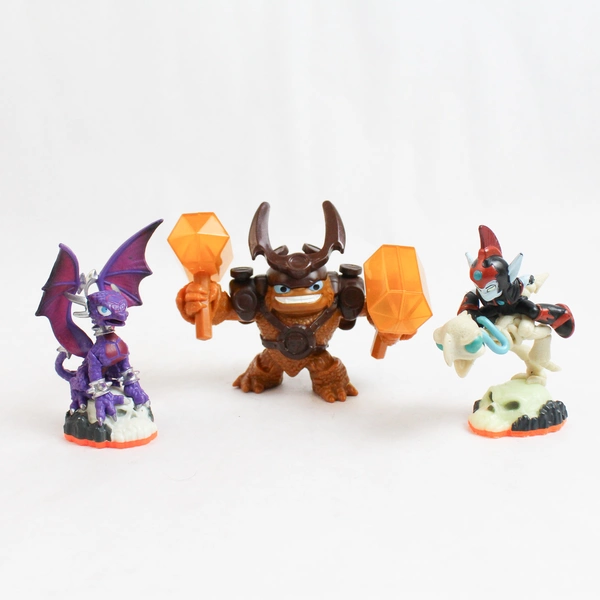 Lot of 3 Skylanders Figures Cynder & Fright Rider Activision Wallop McDonald's