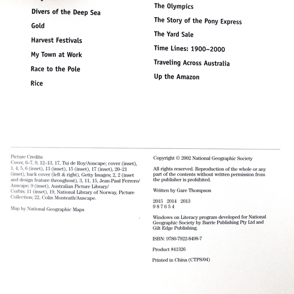 Lot of 6 National Geographic Race to the Pole Books by Gare Thompson