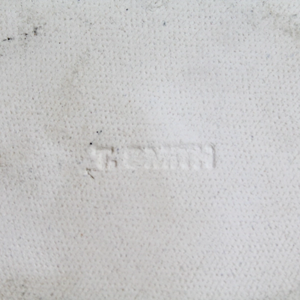 Artisan Handmade Stoneware Oval Trinket Dish Grape Design Orange Black Beige