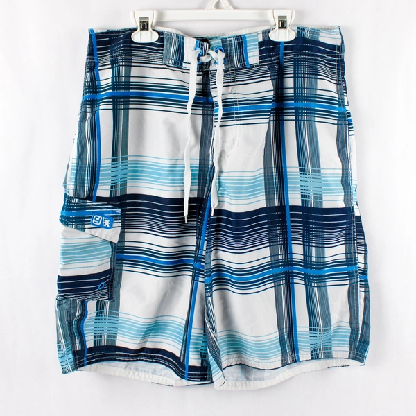 Gotcha Men's Size 32 Surf Skate Board Shorts Polyester Blue Stripe