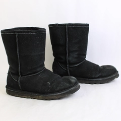 Bearpaw Women's Elle Short Boots Size 10 Wide Black Suede Wool