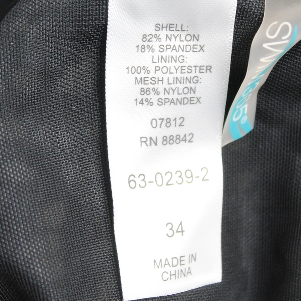 Swim 365 Plus Size Black and White Padded Swimsuit One Piece Women's 34