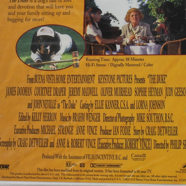The Duke VHS Movie 2000 Clamshell Rated G - Pre-owned, Untested, As Is