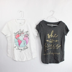 Lot of 2 Old Navy Girl Power T-Shirts Girls' Size M 8