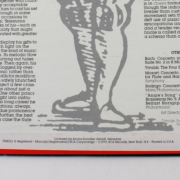 James Galway Plays Telemann Vinyl LP RCA Red Seal Flute 1979 Good Condition