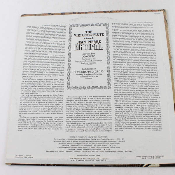 The Virtuoso Flute Vol. 2 Jean-Pierre Rampal LP Vinyl Record RCA ARL1-2369