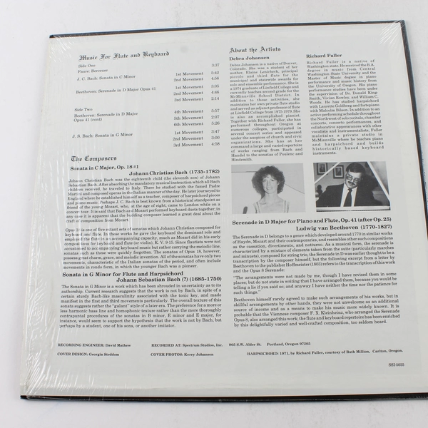 Music for Flute and Keyboard LP Debra Johansen Richard Fuller 1971 SSI-5055