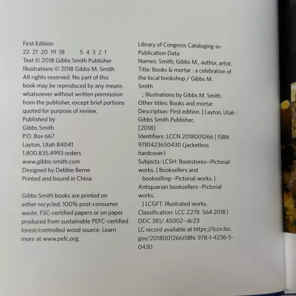 Books & Mortar: A Celebration of the Local Bookstore 2018 Hardcover
