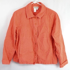 Coldwater Creek Embroidered Coral Orange Cotton Jacket Women's Size Small