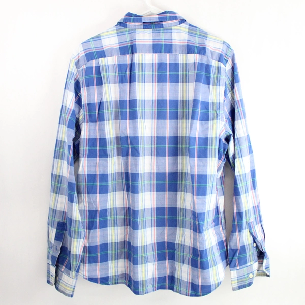 Nautica Classic Fit Blue Plaid Button-Down Shirt Men's Size XL