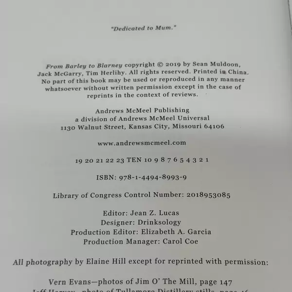 From Barley to Blarney: A Whiskey Lover's Guide to Ireland 2019 Hardcover
