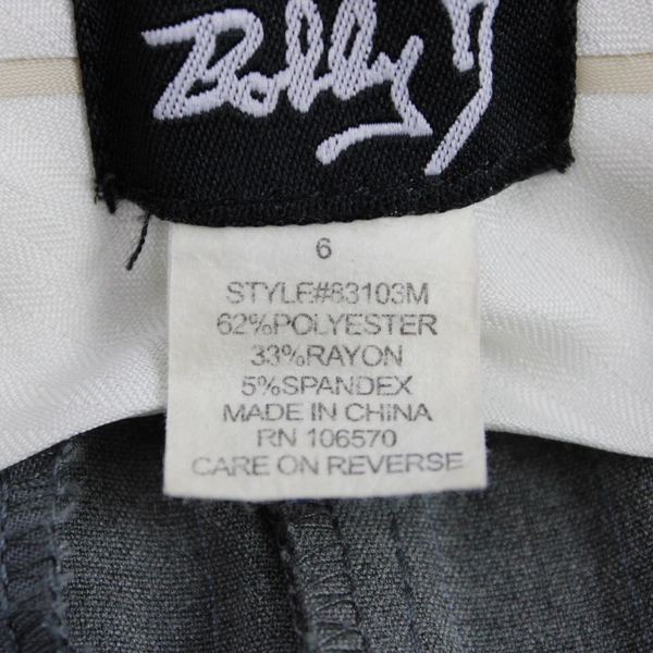 Bobby J Gray With Blue Pinstripe Career Dress Pants Women's Size 6