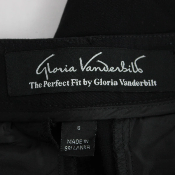 The Perfect Fit by Gloria Vanderbilt Black Dress Pants Women's Size 6 Slacks