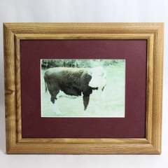 Unbranded Woodgrain 12x10 in Photo Frame with Cow Photo Placeholder 5x7 in