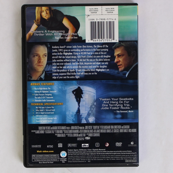 Flightplan DVD Movie Jodie Foster Full Screen Thriller Drama