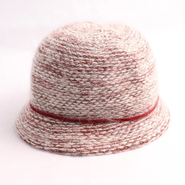 Scala 100% Polyester Bucket Hat Raspberry/White Bow 1920s Style One Size