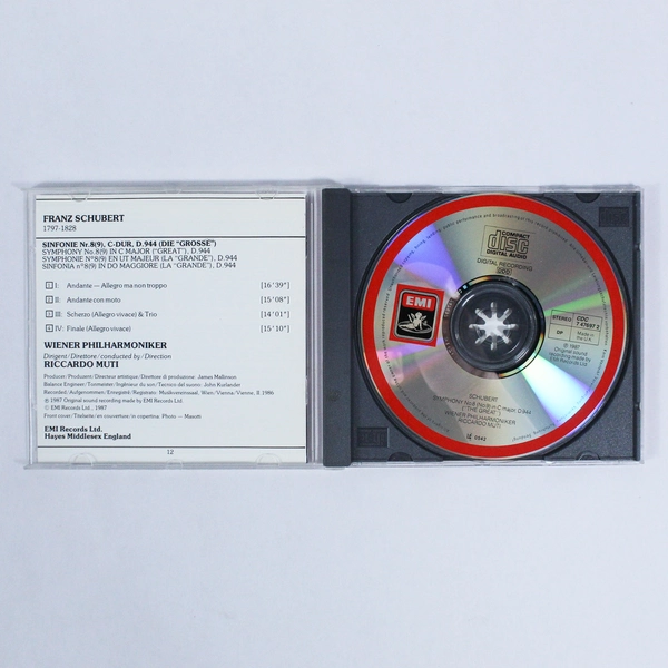 Schubert Symphony No. 8 & 9 CD Riccardo Muti Wiener Philharmoniker 1987