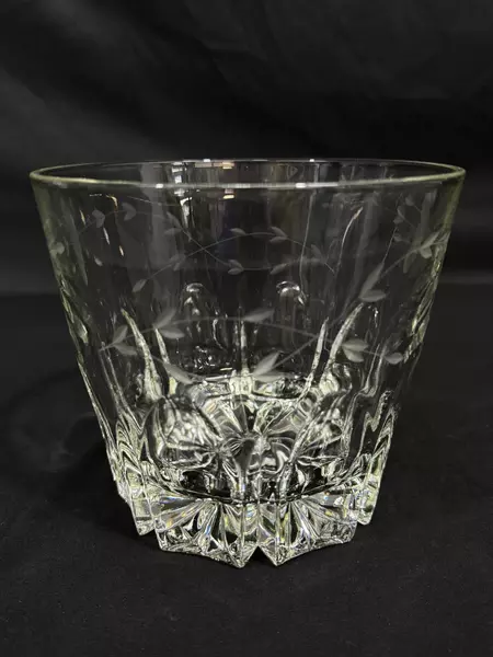 Vintage Princess House Heritage Crystal 6" Ice Bucket Floral Etched Design