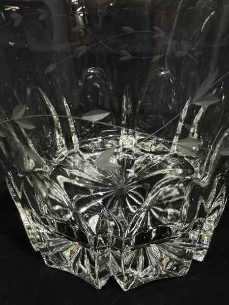 Vintage Princess House Heritage Crystal 6" Ice Bucket Floral Etched Design