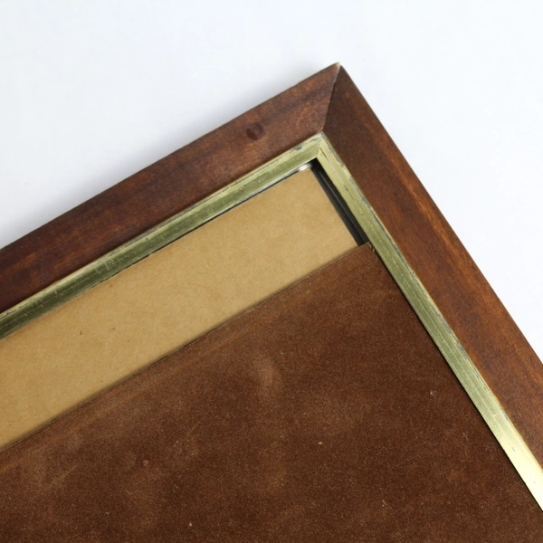 Unbranded Woodgrain Gold Rimmed 8x10 in. Photo Frame Easel Stand