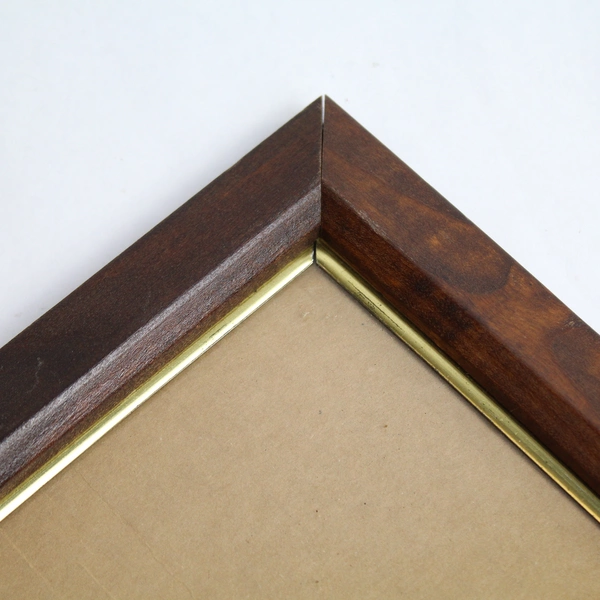 Unbranded Woodgrain Gold Rimmed 8x10 in. Photo Frame Easel Stand