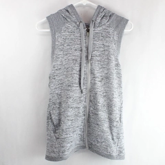 90 Degree by Reflex Gray Full-Zip Hooded Vest Women's Size Small