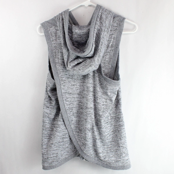 90 Degree by Reflex Gray Full-Zip Hooded Vest Women's Size Small