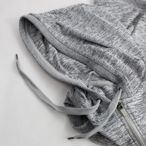 90 Degree by Reflex Gray Full-Zip Hooded Vest Women's Size Small