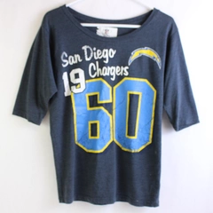 NFL Blue San Diego Chargers 3/4 Sleeve Shirt Women's Size Medium