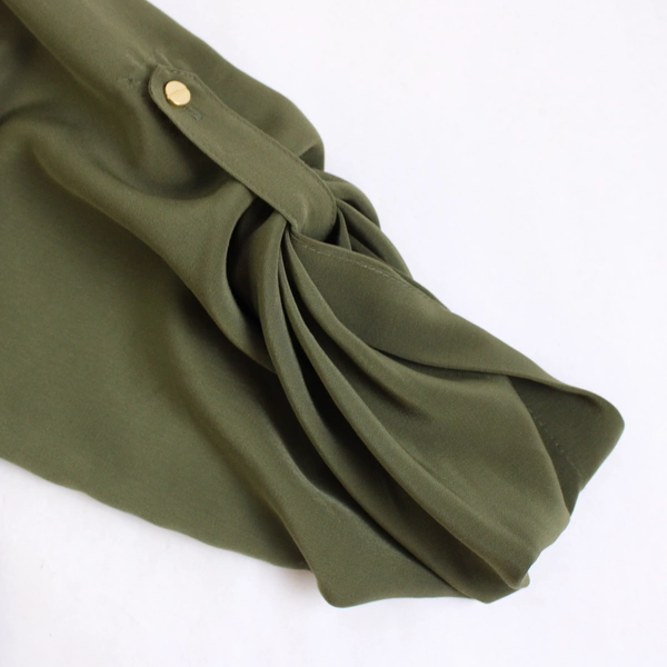 Mossimo Women's Size Large Green 3/4 Sleeve Length Knee High Dress Flawed