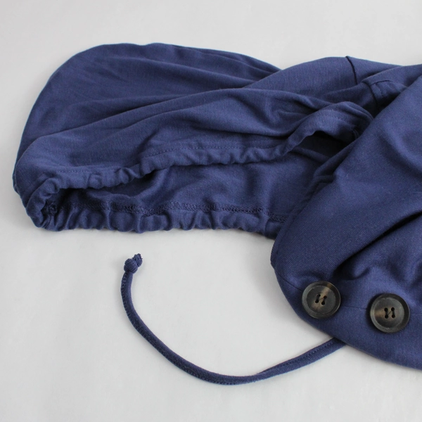 Lotusmile Blue Hooded Long-Sleeved Top Women's Size XXL