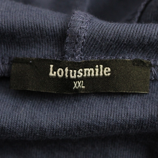Lotusmile Blue Hooded Long-Sleeved Top Women's Size XXL