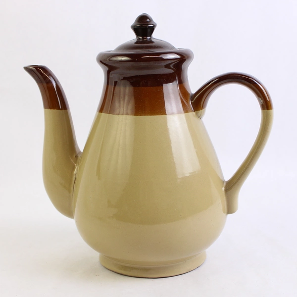Unbranded Medium Ceramic Coffeepot with Lid Tri-Color Glaze