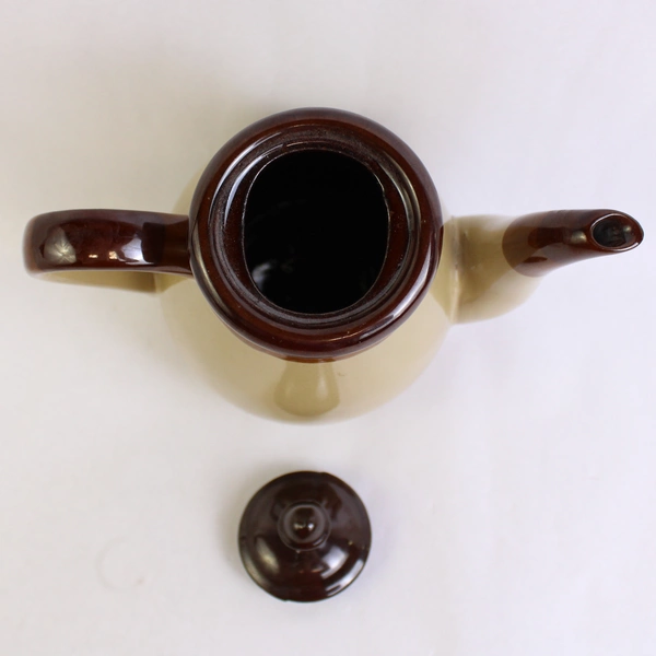 Unbranded Medium Ceramic Coffeepot with Lid Tri-Color Glaze