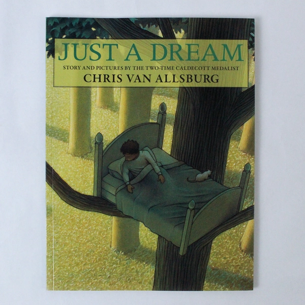 Vintage Just A Dream by Chris Van Allsburg 1990 Paperback, Good Condition