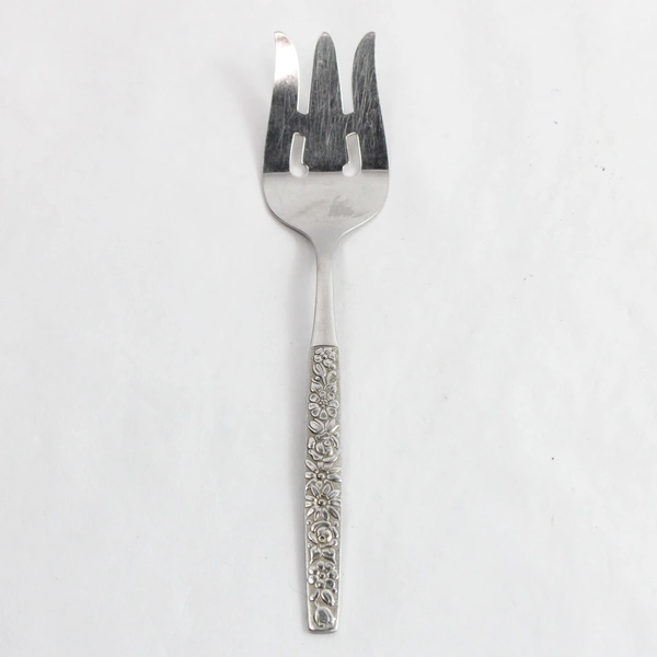 Oneida Malibu Toast Fork Stainless Steel With Floral Handle Pattern