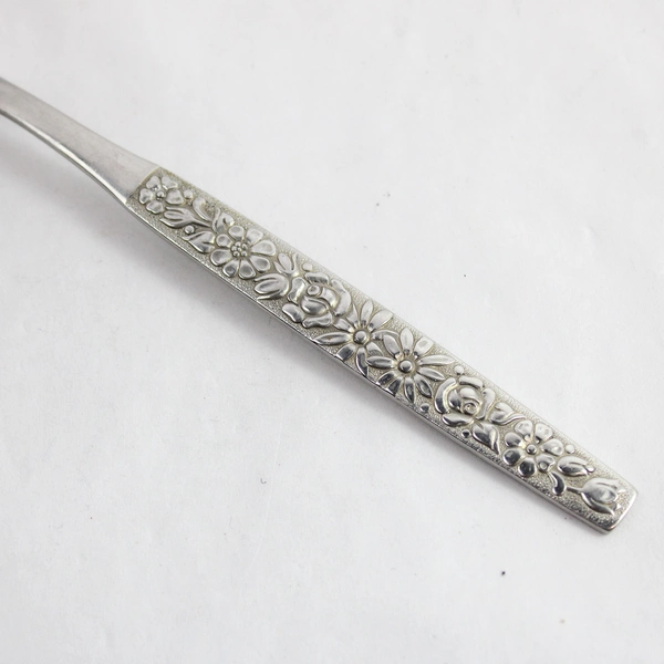 Oneida Malibu Toast Fork Stainless Steel With Floral Handle Pattern