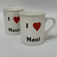 Vintage 1980s Heart I Love Maui Hawaii Travel Souvenir Coffee Mug Cup