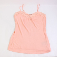 Van Heusen Women's XS Pink Spaghetti Strap Camisole Top with Lace Accent