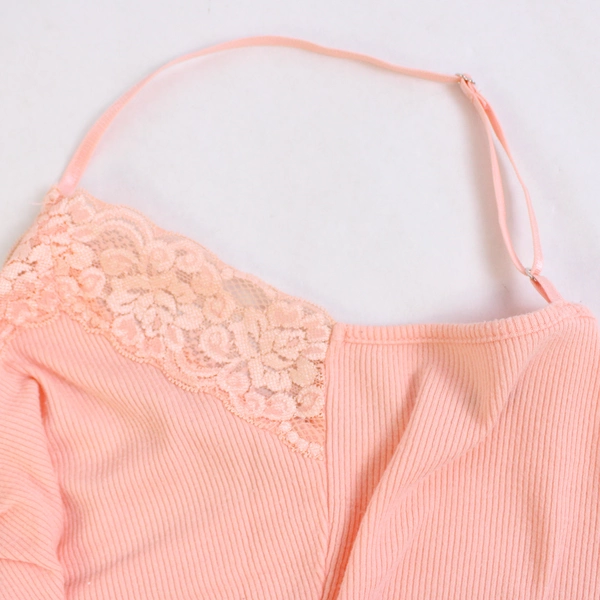 Van Heusen Women's XS Pink Spaghetti Strap Camisole Top with Lace Accent