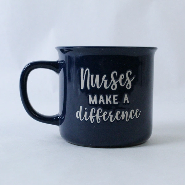 Eccolo World Traveler Nurses Make a Difference Mug Blue White 4" Tall