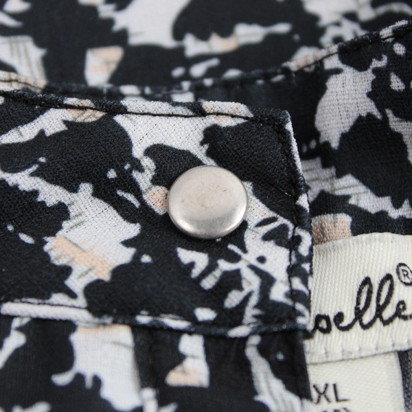 Simply Noelle Black White Salmon Floral Sleeveless Blouse Women's L/XL 12-14