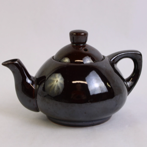 Ming Tea Company Small Round Teapot with Lid, Brown Japan Epi Curio No. 112