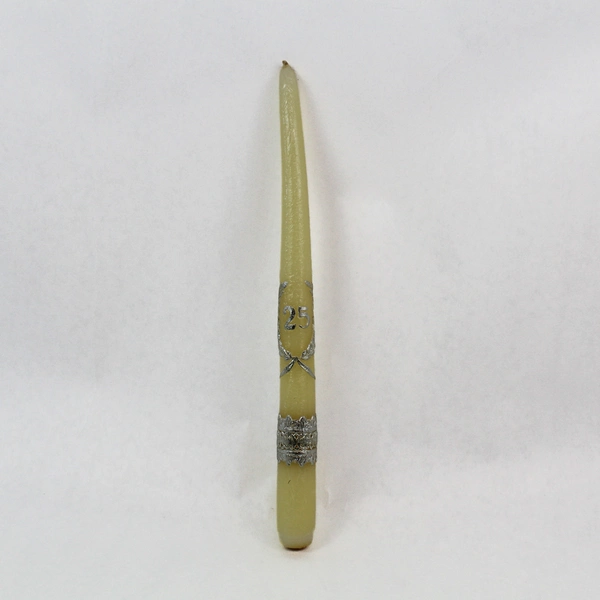 Vintage Silver Anniversary 12" Taper Candle in Original Box - Pre-owned