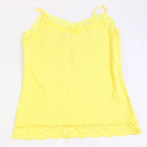 Van Heusen Women's XS Yellow Spaghetti Strap Camisole with Lace Trim